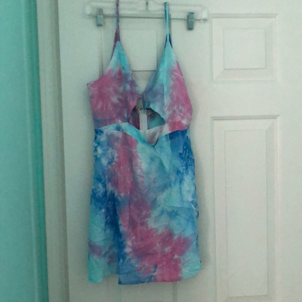 Never worn tie dye cut out dress